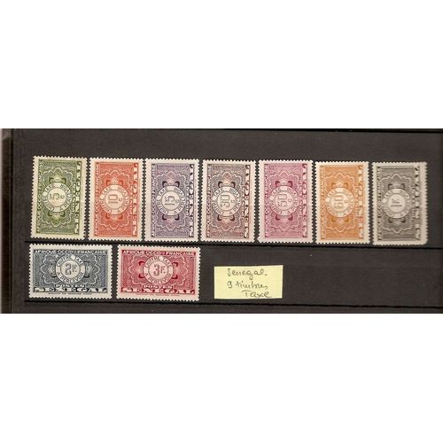 Senegal- 9 Valeurs Timbres Taxe