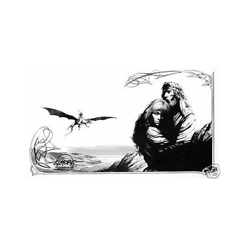 Tanis & Laurana - Signed & Numbered Limited Edition 12.5'x19' B&w Print