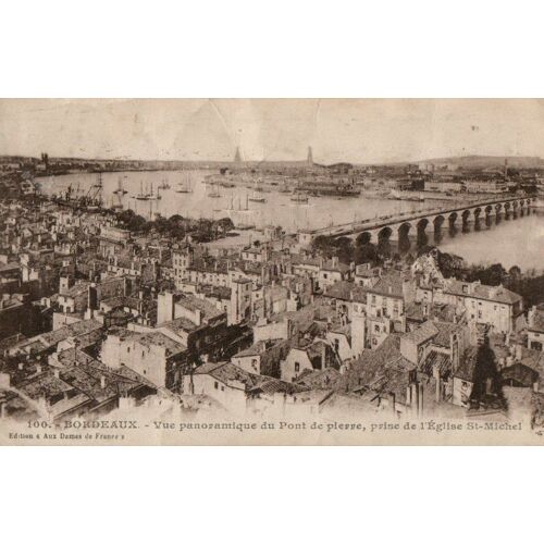 Carte Postale - Bordeaux - Panorama Du Pont De Pierre 1931