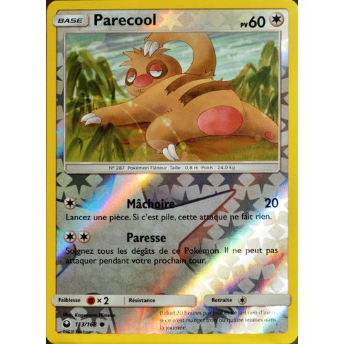Carte Pokémon 113/168 Parecool - Reverse Sl7 - Soleil Et Lune - Tempête Céleste Neuf Fr