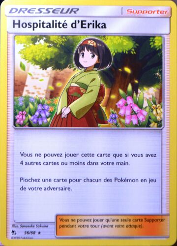 Carte Pokémon 56/68 Hospitalité D'erika Sl11.5 - Soleil Et Lune - Destinées Occultes Neuf Fr