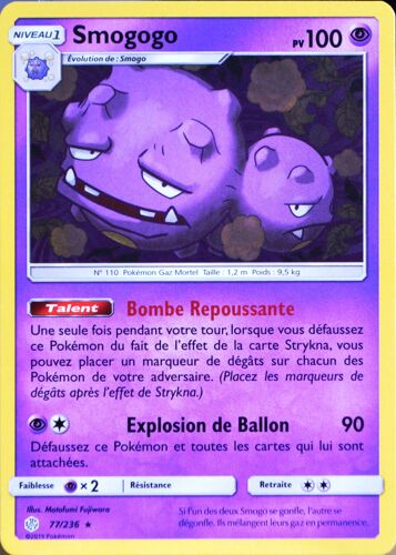 Carte Pokémon 77/236 Smogogo Sl12 - Soleil Et Lune - Eclipse Cosmique Neuf Fr