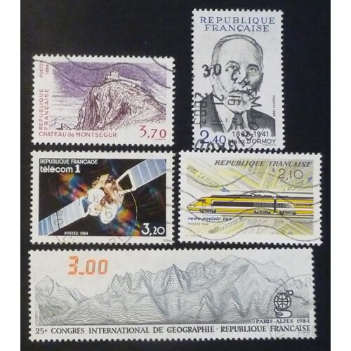 France Oblitéré N°2327 Et 2333 À 2336 Lot De 5 Timbres De 1984