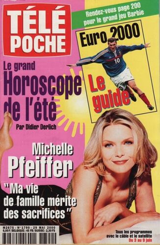 Télé Poche / 29-05-2000  N° 1790 : Michelle Pfeiffer (4p) - Linda Fiorentino (3/4p) - Eliza Dushku (1,5p) - Steve Reeves (2p)