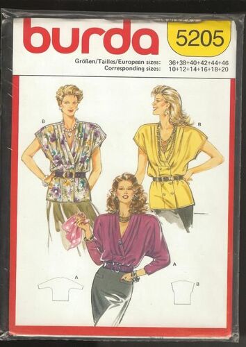 Patron Burda N° 5205 3 Modeles De  Tunique Taille 36 A 46