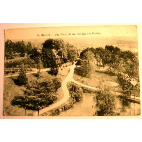 Carte Postale Ancienne Herault Beziers Vue Generale Du Plateau Des Poetes