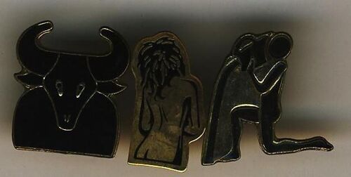 Lot 3 Pin's Signes Astrologiques ( Taureau-Vierge-Verseau )