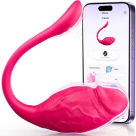 Vibromasseur Stimulateur Clitoris Connecté Bluetooth - Silicone Orange - Contrôle à Distance