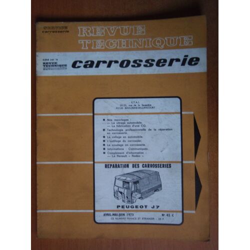 Revue Technique Carrosserie Peugeot Fourgon J 7 J7  N° 42