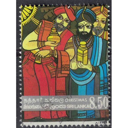 Sri Lanka 1989 Oblitéré Used Christmas Noël Présents Des Rois Mages Or Encens Et Myrrhe Su