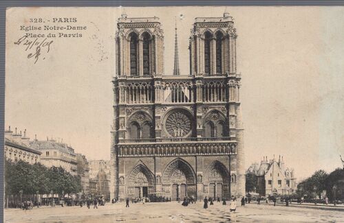 Carte Postale De Paris : Eglise Notre-Dame, Place Du Parvis En 1905 (Réf.328)