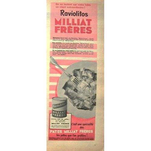 Publicite Ancienne (Fevrier 1957) Pour Les Raviolis Milliat Freres