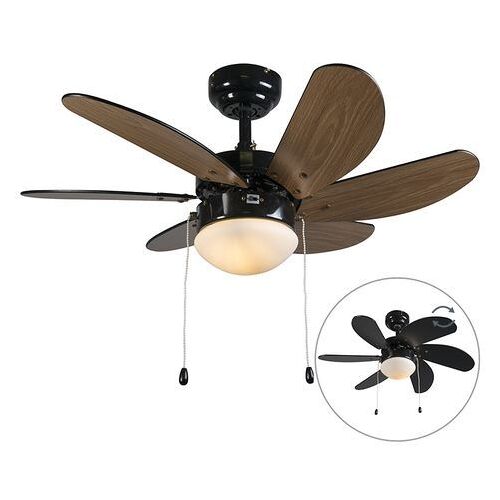 Ventilateur de plafond noir - Fresh 3 Qazqa Moderne Luminaire interieur Rond