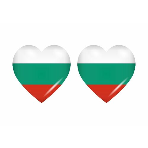 2x Autocollant Sticker Drapeau Coeur Bg Bulgarie
