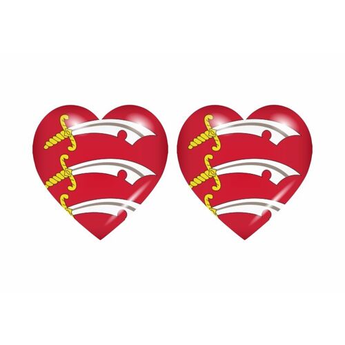 2x Autocollant Sticker Drapeau Coeur Royaume Uni Essex