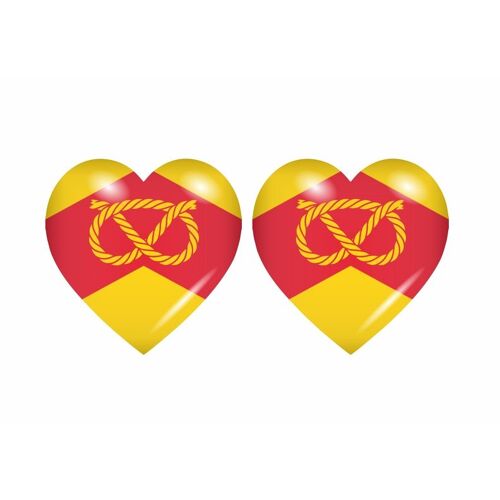 2x Autocollant Sticker Drapeau Coeur Royaume Uni Staffordshire