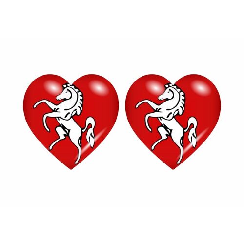 2x Autocollant Sticker Drapeau Coeur Royaume Uni Kent