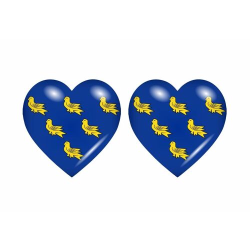 2x Autocollant Sticker Drapeau Coeur Royaume Uni Sussex