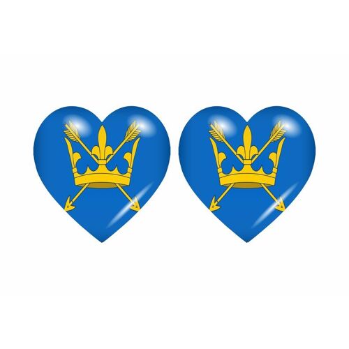 2x Autocollant Sticker Drapeau Coeur Royaume Uni Suffolk