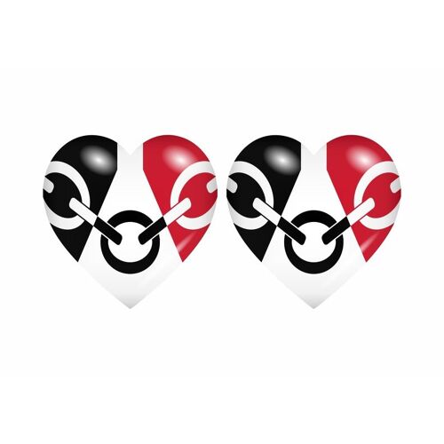 2x Autocollant Sticker Drapeau Coeur Royaume Uni Black Country