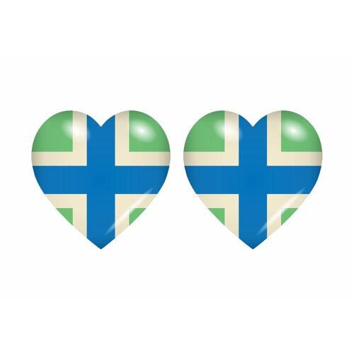 2x Autocollant Sticker Drapeau Coeur Royaume Uni Gloucestershire