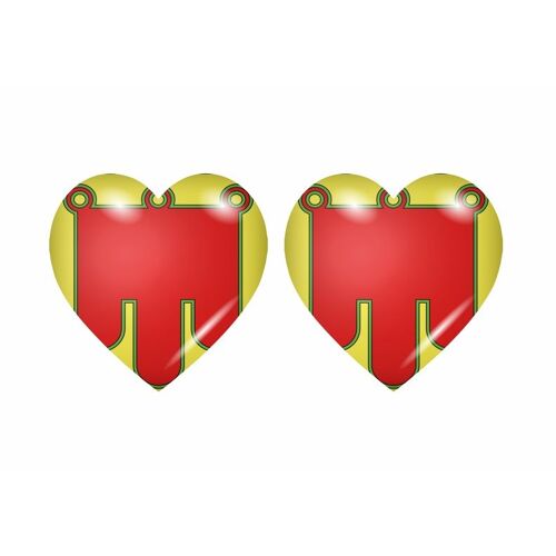 2x Autocollant Sticker Drapeau Coeur Departement Auvergne