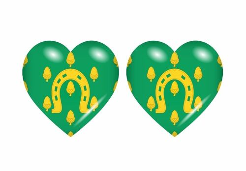 2x Autocollant Sticker Drapeau Coeur Royaume Uni Rutland