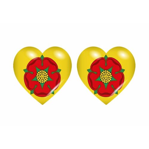 2x Autocollant Sticker Drapeau Coeur Royaume Uni Lancashire
