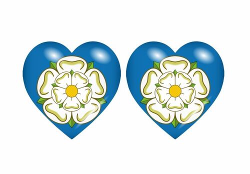 2x Autocollant Sticker Drapeau Coeur Royaume Uni Yorkshire