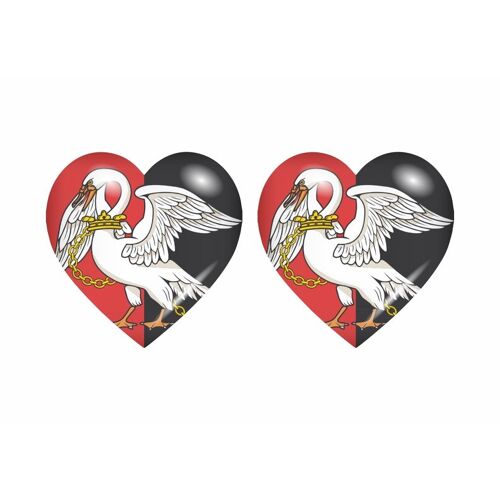 2x Autocollant Sticker Drapeau Coeur Royaume Uni Buckinghamshire