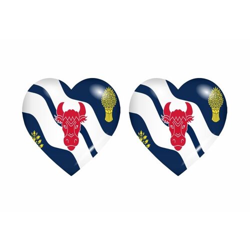 2x Autocollant Sticker Drapeau Coeur Royaume Uni Oxfordshire