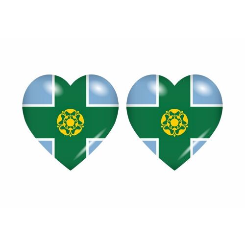 2x Autocollant Sticker Drapeau Coeur Royaume Uni Derbyshire