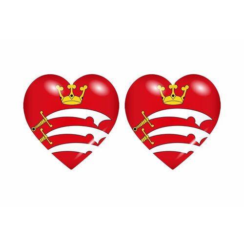 2x Autocollant Sticker Drapeau Coeur Royaume Uni Middlesex