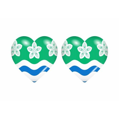 2x Autocollant Sticker Drapeau Coeur Royaume Uni Cumberland