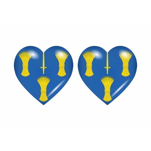 2x Autocollant Sticker Drapeau Coeur Royaume Uni Cheshire