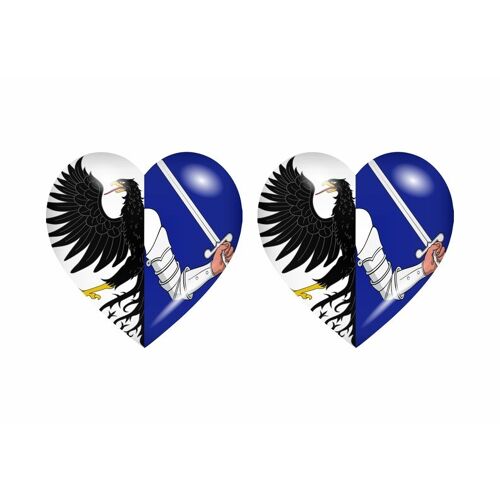 2x Autocollant Sticker Drapeau Coeur Connacht Irlande