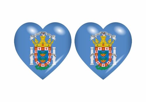 2x Autocollant Sticker Drapeau Coeur Melilla