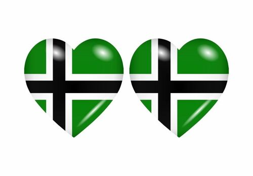 2x Autocollant Sticker Drapeau Coeur Vinland Viking Rune Odin