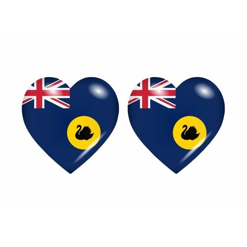 2x Autocollant Sticker Drapeau Coeur Australie Occidentale