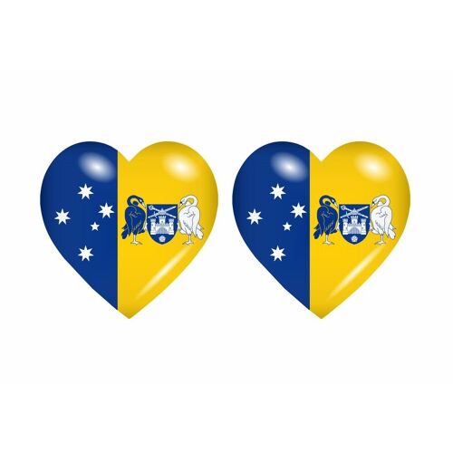2x Autocollant Sticker Drapeau Coeur Australie Capital Territory