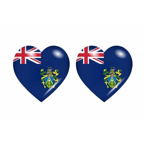2x Autocollant Sticker Drapeau Coeur Pn Pitcairn