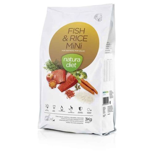 Natura Diet - Croquettes Fish & Rice Mini Saumon Pour Chien - 3kg