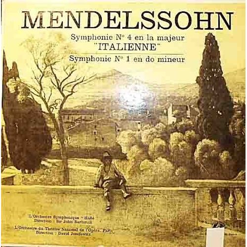 Symphonie N°4 En La Majeur Opus 90 Italienne Symphonie N°1 En Ut Mineur Opus 11