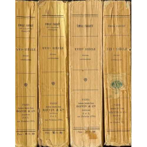 Oeuvre Complète, Etudes Littéraires Xvi-Xvii-Xviii-Xix Siècles