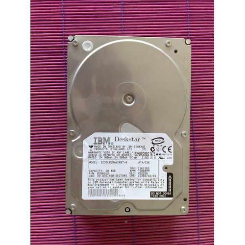 IBM IC35L020AVER07-0 - Disque Dur Interne IDE 20 Go 3"1/2 - 7200 Trs/mn - ATA 100 - 2 Mo