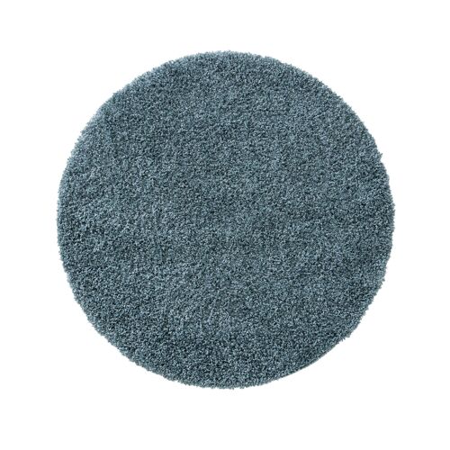 Benuta Essentials Tapis À Poils Longs Soho Bleu Diamètre 200 Cm Rond