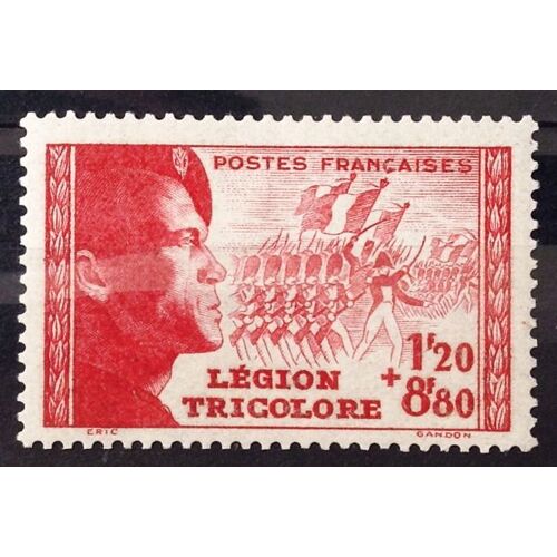 Légion Tricolore 1f20+8f80 Rouge (Impeccable N° 566) Neuf** Luxe (= Sans Trace De Charnière) - Cote 12,50 - France Année 1942 - N28417