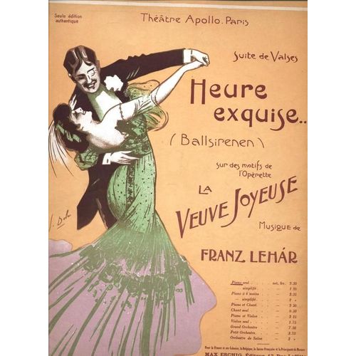 Heure Exquise Sur Les Motifs De L'opérette La Veuve Joyeuse (Suite De Valses) Partition Pour Piano