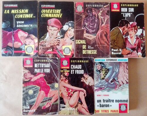 Lot De 7 Livres Collection Arabesque N°S : 111 - 169 - 220 - 337 - 367 - 403 - 504 Barnett - Darcy - Norcel - Nouvel - Orney - Illustrations Couvertures : Jef De Wulf