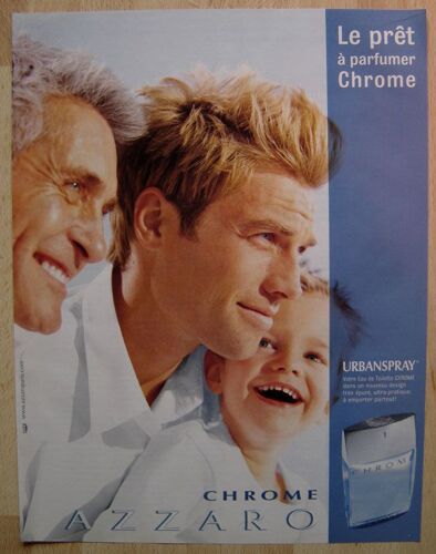 Publicité Papier - Chrome, Eau De Toilette D' Azzaro De 2003